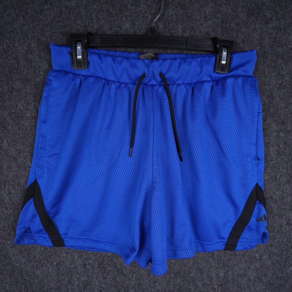 Adidas Mesh Athletic Shorts Mens Medium Blue Excellent Breathable Gym Run 5in